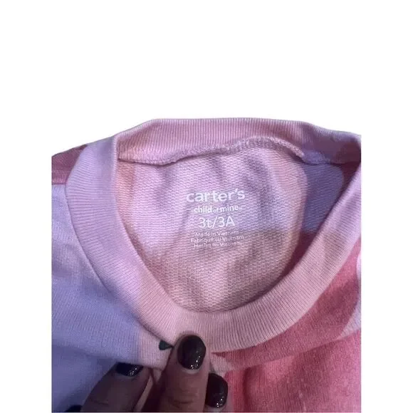 Carter's Toddler Girls' Pink Apple Print Dress Size 3T Casual Spring - Picture 2 of 5